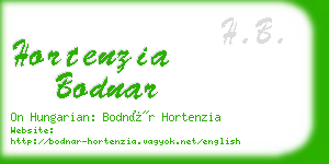 hortenzia bodnar business card